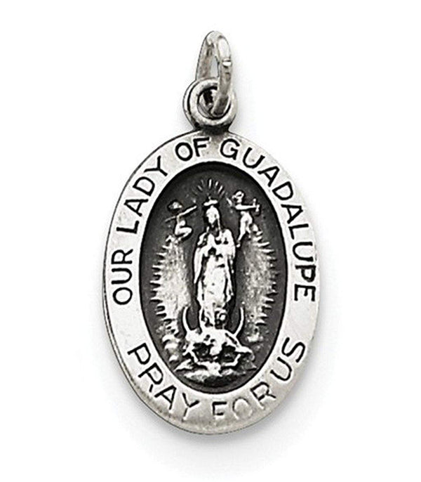 Sterling Silver Our Lady of Guadalupe Medal (20X11MM)