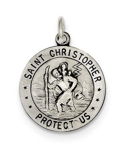 Sterling Silver St. Christopher Basketball Medal (23x20MM)