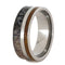 Deer Antler, Whiskey Barrel Wood 9mm Comfort-Fit Titanium Wedding Band