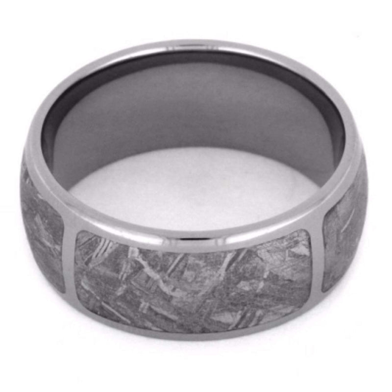 Sectioned Gibeon Meteorite 9mm Comfort-Fit Titanium Wedding Band