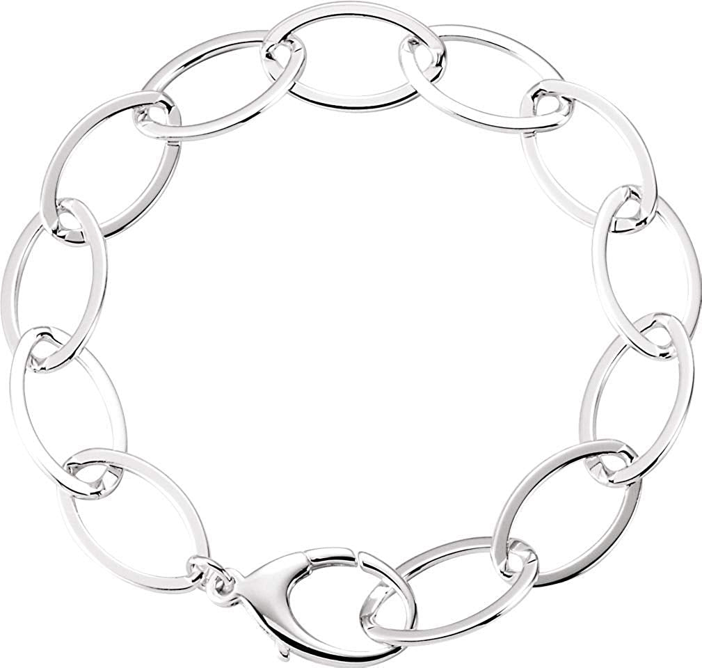 Sterling Silver Link Bracelet, 8''