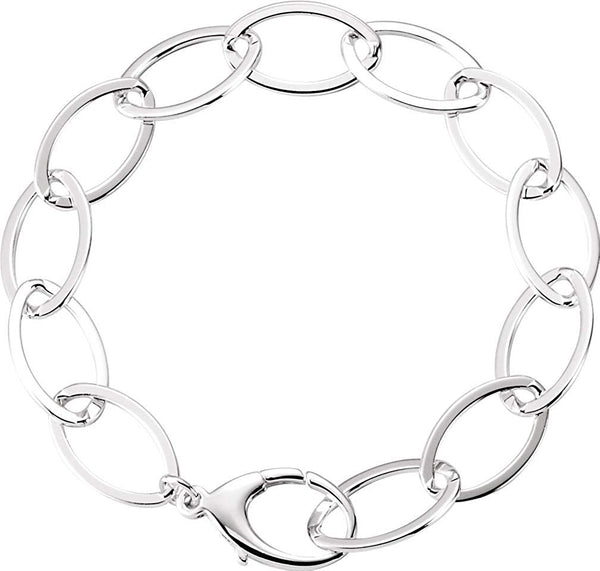 Sterling Silver Link Bracelet, 8''