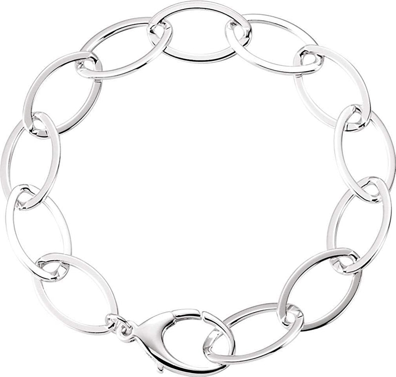 Sterling Silver Link Bracelet, 8''