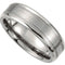 Satin Brushed Titanium 7mm Milgrain Comfort Fit Ring