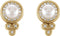 White Freshwater Cultured Pearl and Diamond Earrings, 14k Yellow Gold (5-5.5MM) (0.2 Ctw, G-H Color, I1 Clarity)