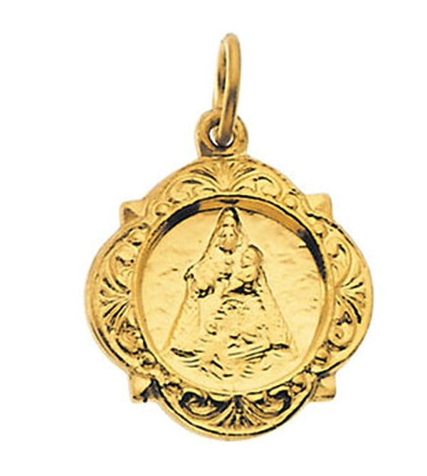 14k Yellow Gold Caridad del Cobre Medal (12.14x12.09 MM)