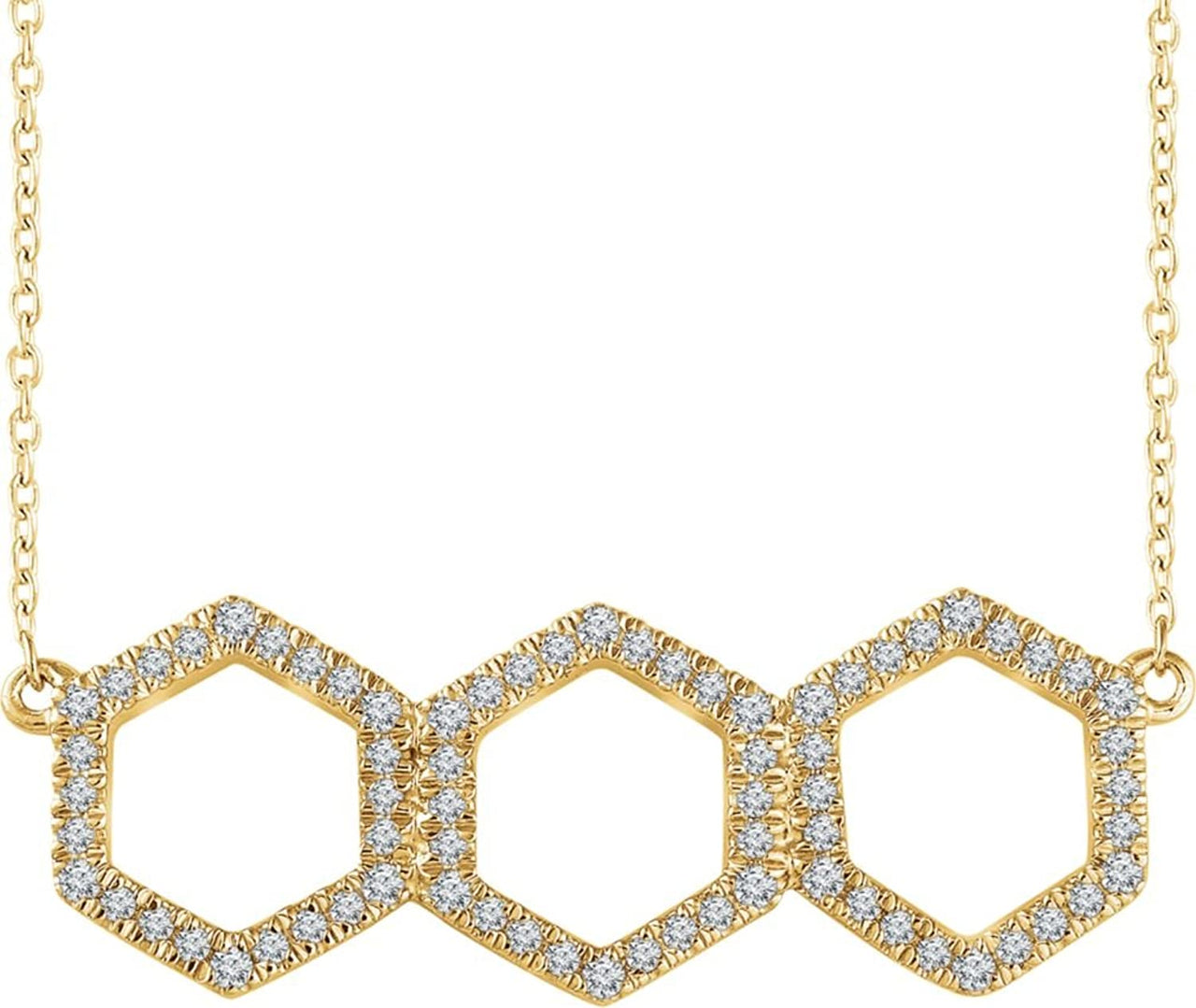 Diamond Geometric Necklace, 14k Yellow Gold, 16-18" (0.25 Ctw, H+ Color, I1 Clarity)