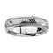 14k White Gold Diamond-Cut Engraved Leaf Pattern 6mm Comfort-Fit Band