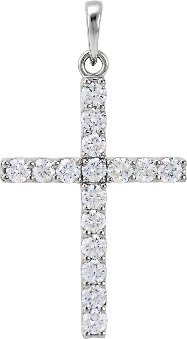 Platinum Diamond Cross Pendant (0.75 Ctw, Color GH, Clarity I1)