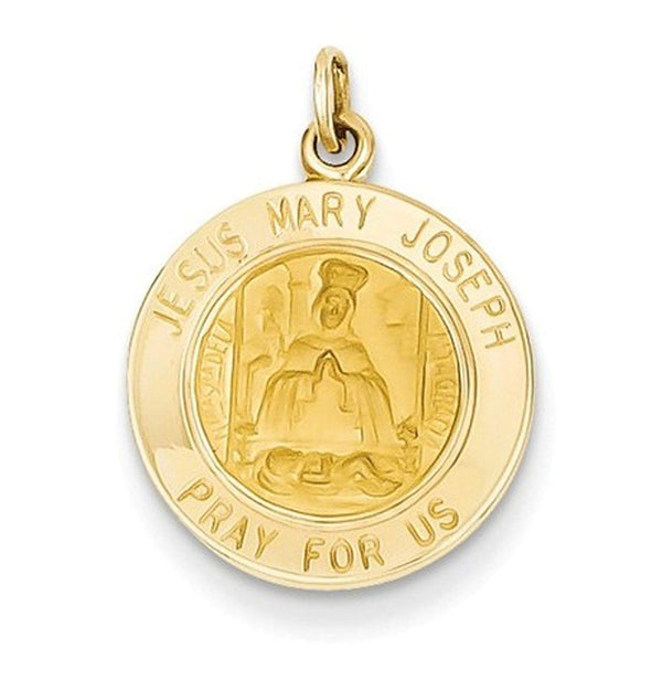 14k Yellow Gold Jesus, Mary, Joseph Medal Charm (20X15MM)