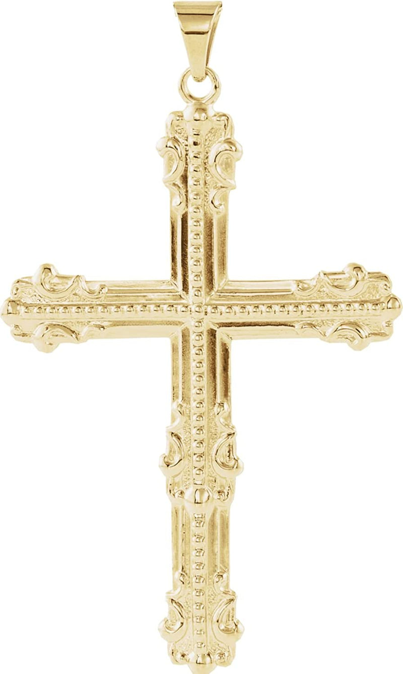 Men's Large Old-World Cross Pendant, 14k Yellow Gold