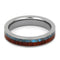 Turquoise, Bloodwood 4mm Comfort-Fit Titanium Wedding Band