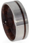 9-Stone Diamond Honduran Rosewood Burl Titanium Band, Honduran Rosewood Burl Wood Band, Couples Wedding Set, M15.5-F6.5