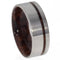 9-Stone Diamond Honduran Rosewood Burl Titanium Band, Honduran Rosewood Burl Wood Band, Couples Wedding Set