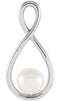 White Freshwater Cultured Pearl Infinity Slide Pendant, Rhodium-Plated 14k White Gold (5.5-6MM)