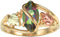 Ave 369 10k Yellow Gold, Marquise Mystic Fire Topaz Wrap Ring, 12k Rose and Green Gold Black Hills Gold