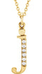 Diamond Initial 'j' Lowercase Letter 14k Yellow Gold Pendant Necklace, 16" (.03 Ctw, GH, I1)