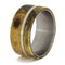 Buckeye Burl Wood, Bronze Pinstripe 10mm Comfort-Fit Matte Titanium Ring