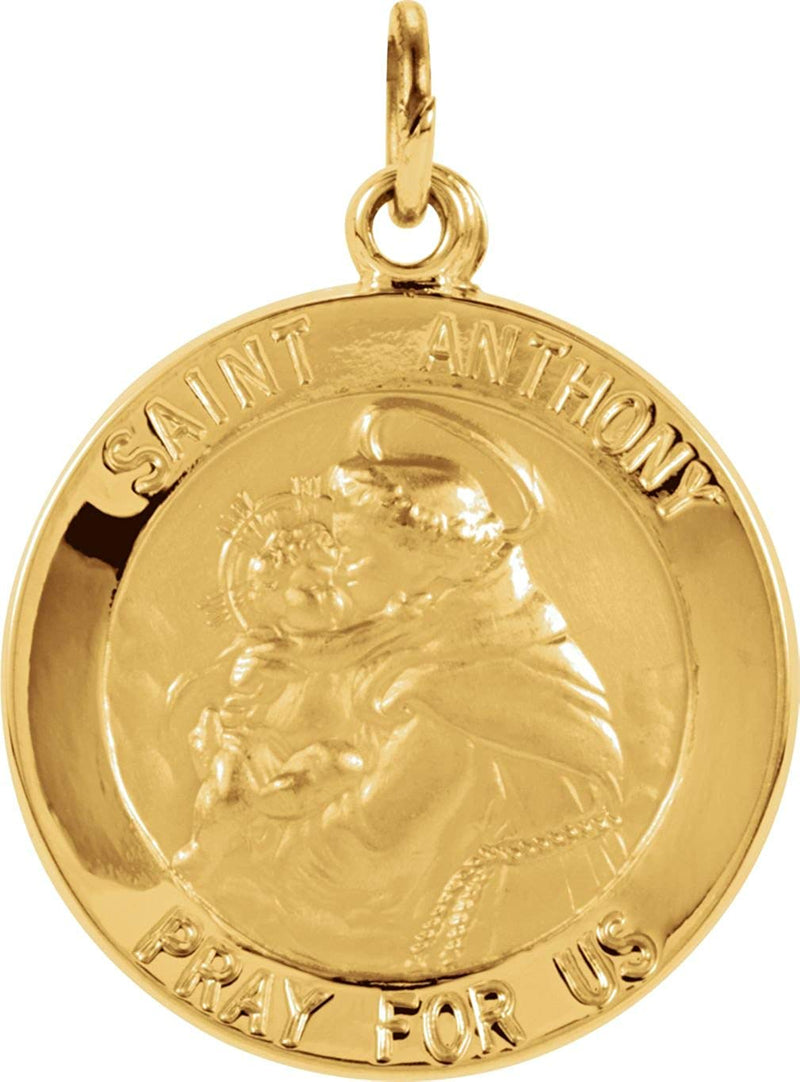 14k Yellow Gold St. Anthony Medal (25 MM)