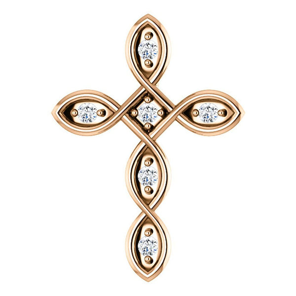 Diamond Everlasting Cross 14k Rose Gold Pendant (.1 Ctw, G-H Color, I1 Clarity)