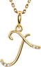 5-Stone Diamond Letter 'T' Initial 14k Yellow Gold Pendant Necklace, 18" (.03 Cttw, GH, I1)