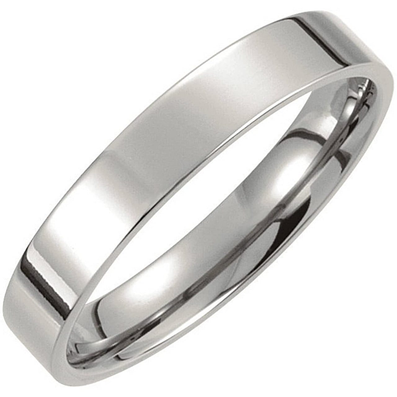 Titanium 4mm Comfort Fit Flat Band, Size 7