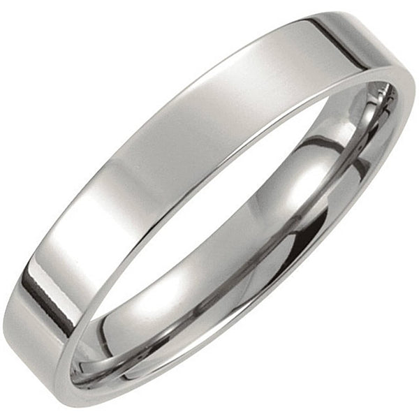 Titanium 4mm Comfort Fit Flat Band, Size 8.5