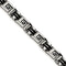 Men's Brushed and Polished Stainless Steel 9mm Black Rubber Bracelet 8.5"