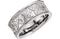 Leaf Design 8.5mm Rhodium-Plated 14k White Gold Band