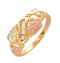 Ave 369 4-Stone Diamond and Grape Leaf Ring, 10k Yellow Gold, 12k Pink and Green Gold Black Hills Gold Motif (.08 Ctw)