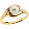 White Akoya Cultured Pearl Ring, 14k Yellow Gold (6mm)