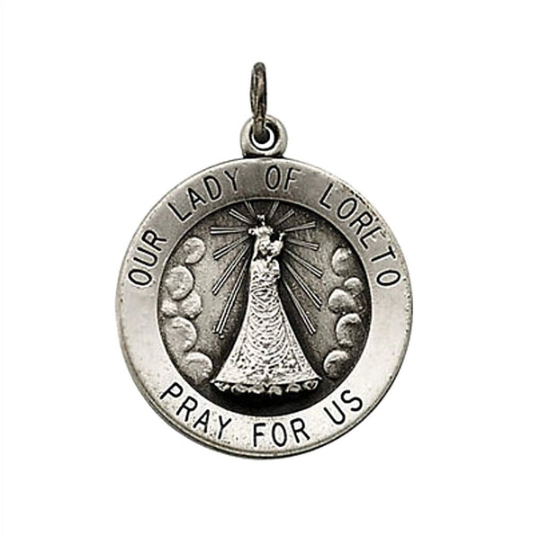 Sterling Silver Our Lady of Loreto Medal (18.5 MM)