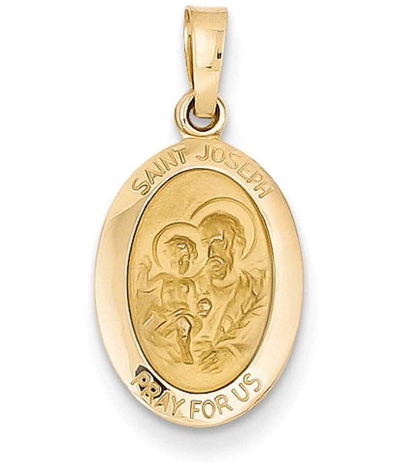 14k Yellow Gold St. Joseph Medal Charm (22X11MM)