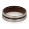 Kauri Wood 6mm Comfort-Fit Brushed Titanium Wedding Band