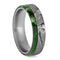 Seymchan Meteorite, Green Box Elder Burl Wood 6mm Comfort-Fit Titanium Matte Band