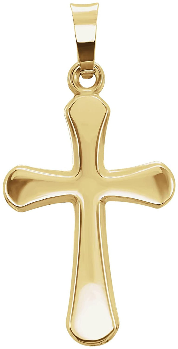 Hollow Cross 14k Yellow Gold Pendant (23X11MM)