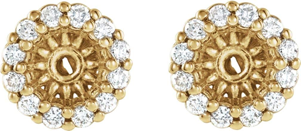 Diamond Cluster Earring Jackets, 14k Yellow Gold (3.6MM) (0.125 Ctw, G-H Color, I2 Clarity)