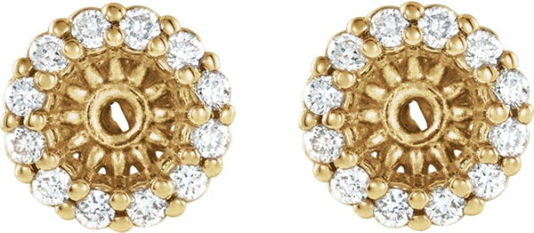 Diamond Cluster Earring Jackets, 14k Yellow Gold (3.6MM) (0.125 Ctw, G-H Color, I2 Clarity)