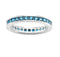 The Men's Jewelry Store (for HER) Aqua Blue CZ Mirror Polished Rhodium Plated Sterling Silver Eternity Ring