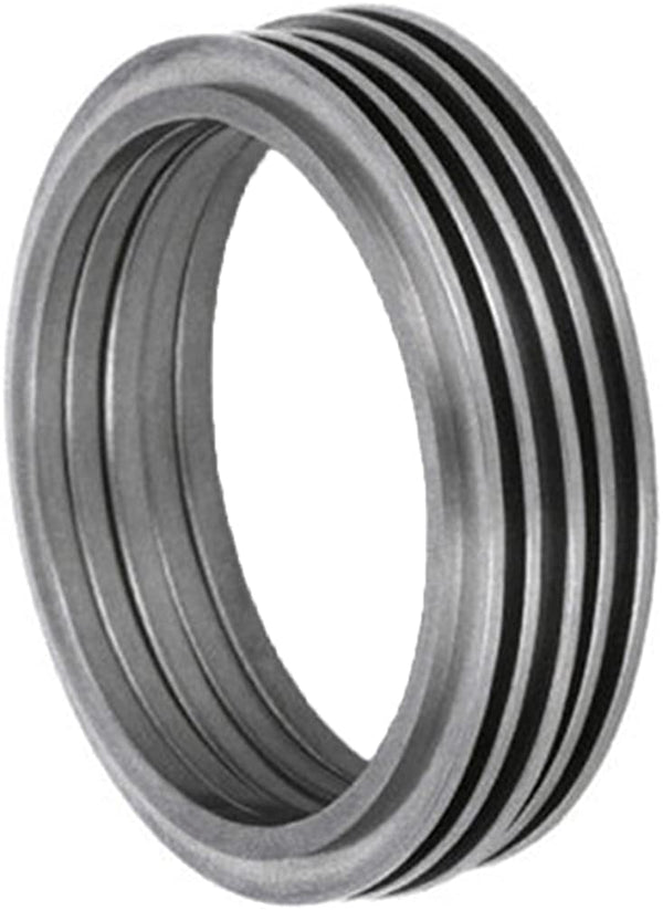 Modern Stack Rings 1mm Comfort Fit Brushed Titanium Band, Size 5.75