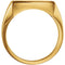 Men's 18k Yellow Gold 16mm Brushed Square Signet Ring, Size 10.25