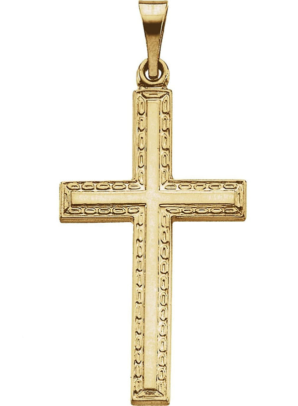 Patterned Cross 14k Yellow Gold Pendant