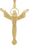 Risen Christ Crucifix 14k Yellow Gold Pendant