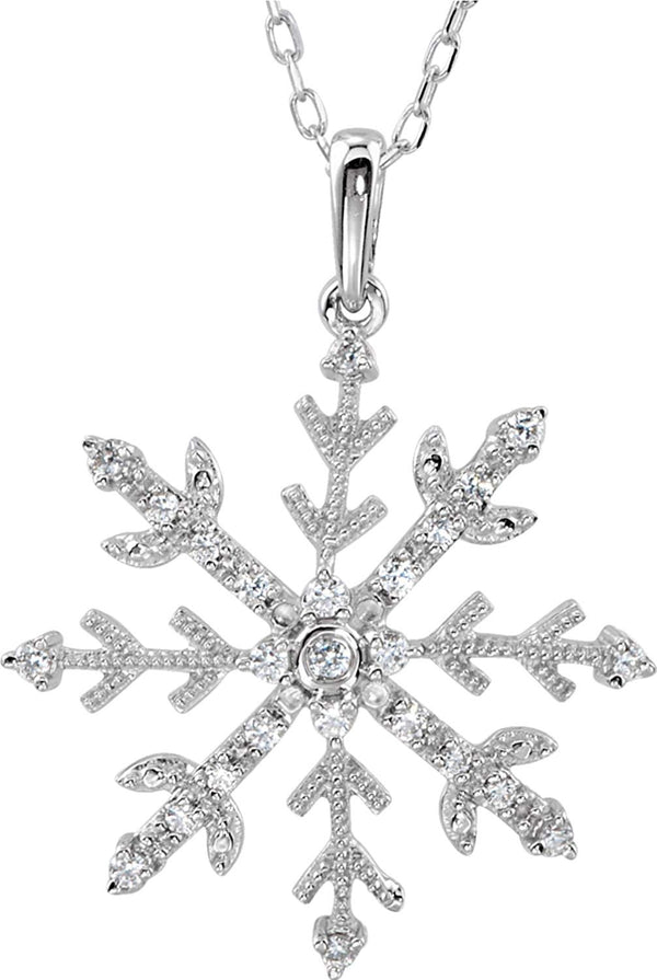 The Men's Jewelry Store (for HER) CZ Snowflake Sterling Silver Necklace, 18"