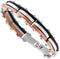 Men's Tri-Color Ion Plated Link Bracelet, Stainless Steel, 8.75"