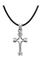 Tubular Cross Sterling Silver Pendant Necklace, 18" (33.75X23.25 MM)