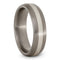 Satin Brushed Titanium, Sterling Silver 6mm Comfort-Fit Dome Wedding Band