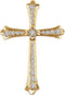 Diamond Fleur-de-Lis Cross 14k Yellow Gold Pendant (.33 Ctw, H+ Color, I1 Clarity)