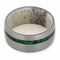 Green Box Elder Burl Wood, Deer Antler 10mm Comfort-Fit Matte Titanium Wedding Band, Size 7.5