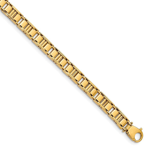 Men's Stainless Steel Wire 13mm Black Rubber Bracelet, 8.75"